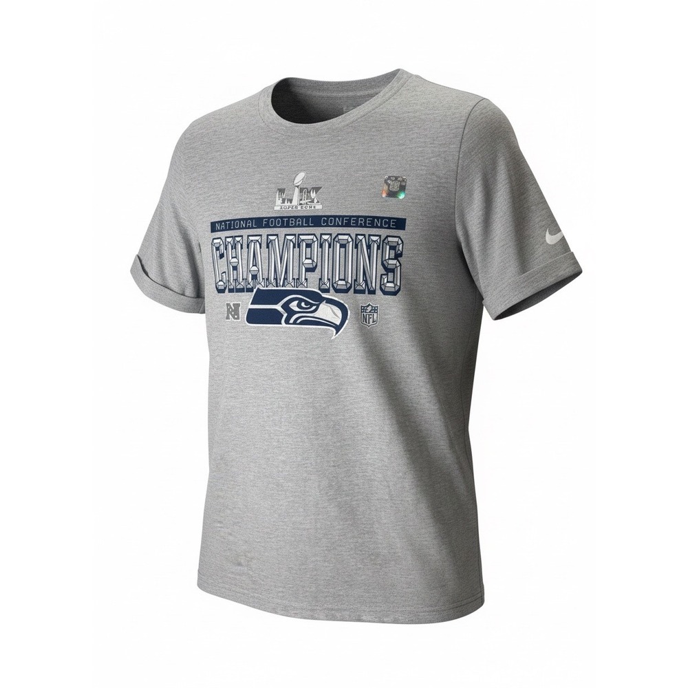Nike‎ Seattle Seahawks Super Bowl XLIX NFC Champions Gray Kids T-Shirt Size L